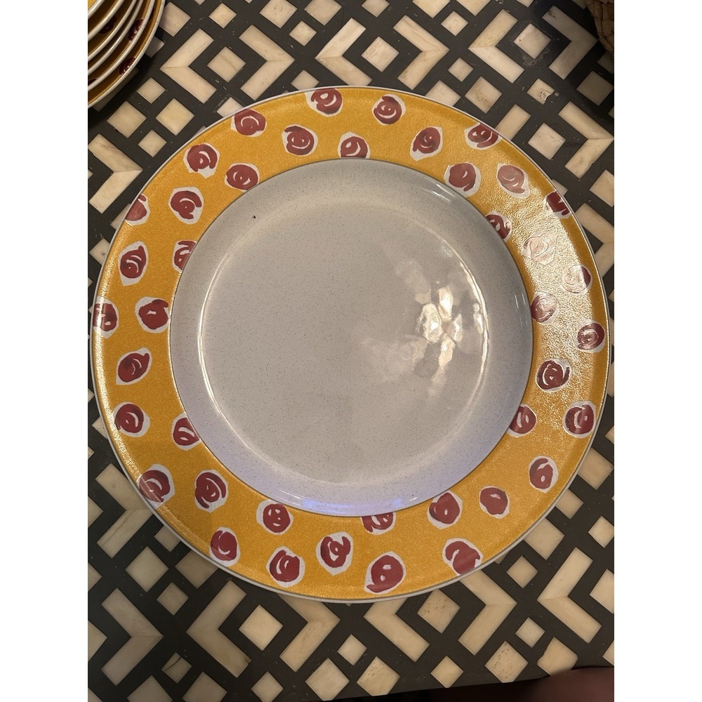 Studio Nova Prévia 12" Dinner Plate Yellow Red Swirl - Single  Dinner Plate‎
